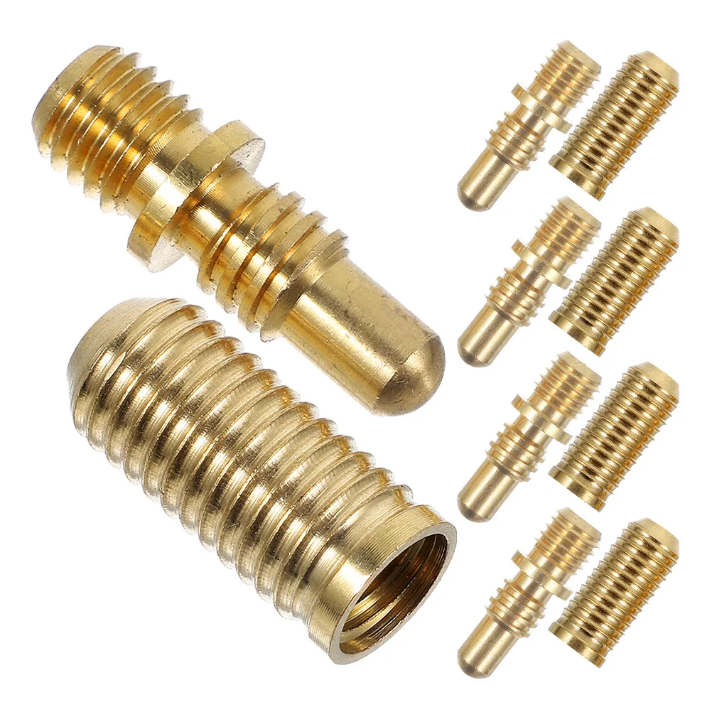 5 set di viti per stecca da biliardo, adattatore in rame, estensione, impugnatura stabile, durevole, facile da installare, accessorio per stecca da biliardo, punte a vite