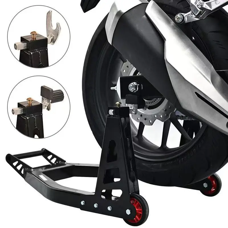 إطار رفع العجلة الأمامية/الخلفية للدراجة النارية من سبائك الألومنيوم مع قدرة تحمل 450 كجم، أداة إصلاح إطارات الدراجة النارية #5