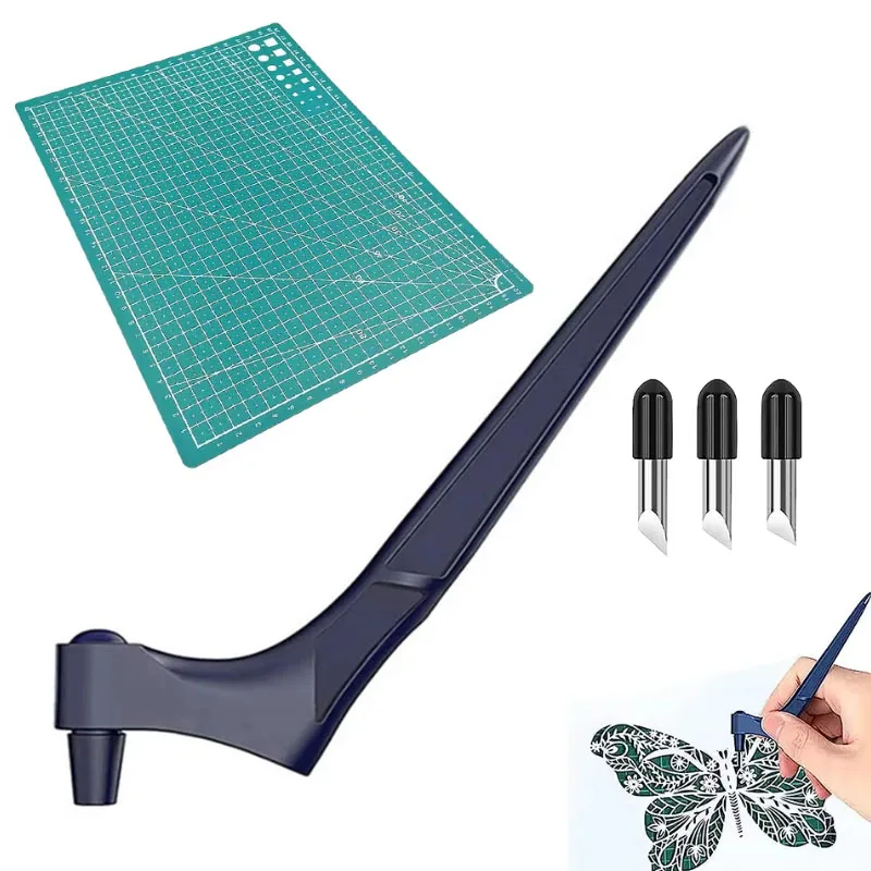 1/4sets 360 Degree Rotating Craft Knife Paper-Cutter Carving Pen Tool Handheld Carving DIY Portable Cutting Knife
