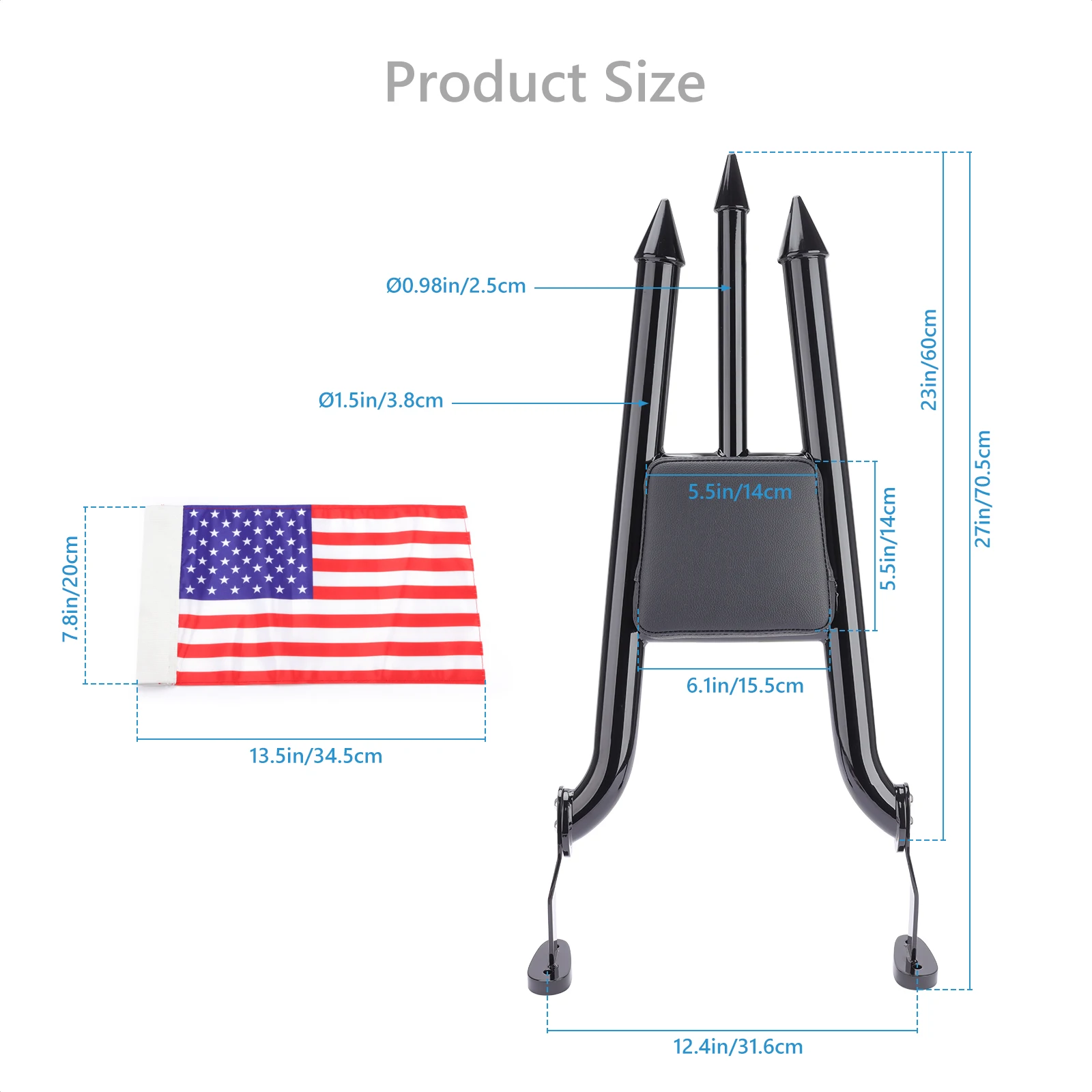 Motorcycle Black Passenger Detachable Backrest Sissy Bar for Harley FLRT FreeWheeler 2015-2024, Road Glide 3 FLTRT 2023 2024