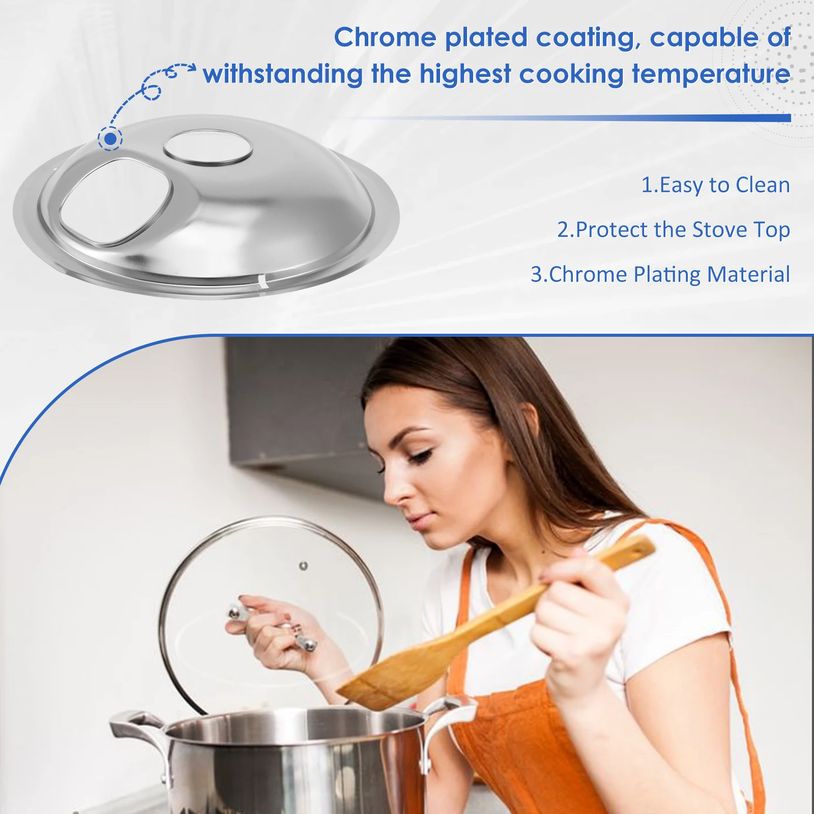 4 Pcs Drip Pans Set with Chrome Coating Heat Resistant Drip Pan Round Stove Drip Pans Electric Stove Burner Drip Pans Includes 2