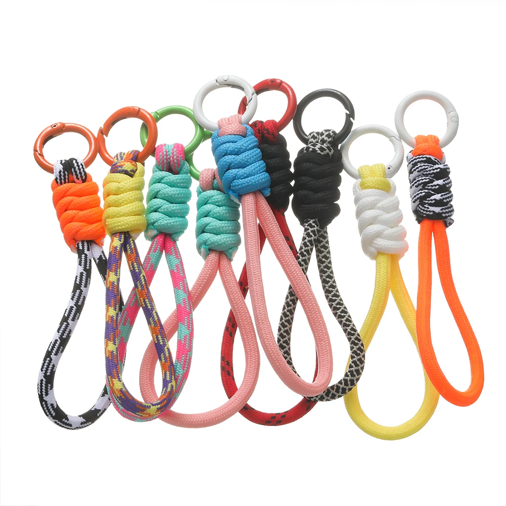 1pcs Colorful Braided Woven Keychain For Men Women Unisex Car Key Holder Backpack Anti-lost Chain Strap Keyring Accessories