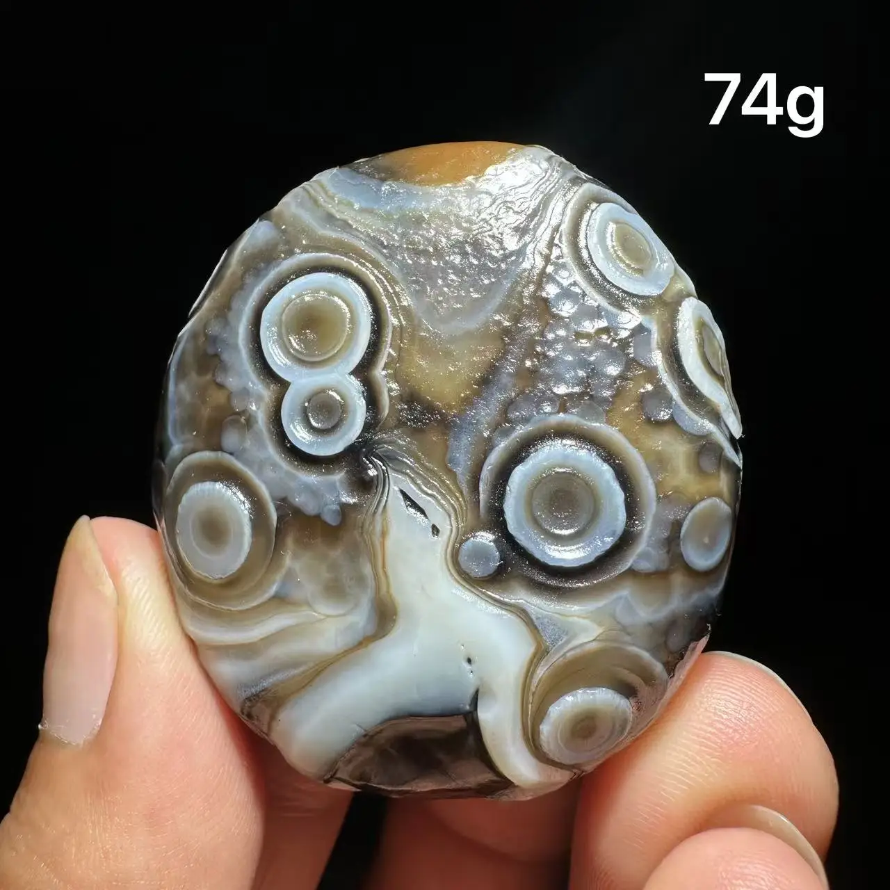 Perle d'agate verte Sardonyx Gobi 100% naturelle, spécimen de roche Alxa Eye, cristal énergétique, pierre de guérison Chakra Reiki, décoration d'intérieur