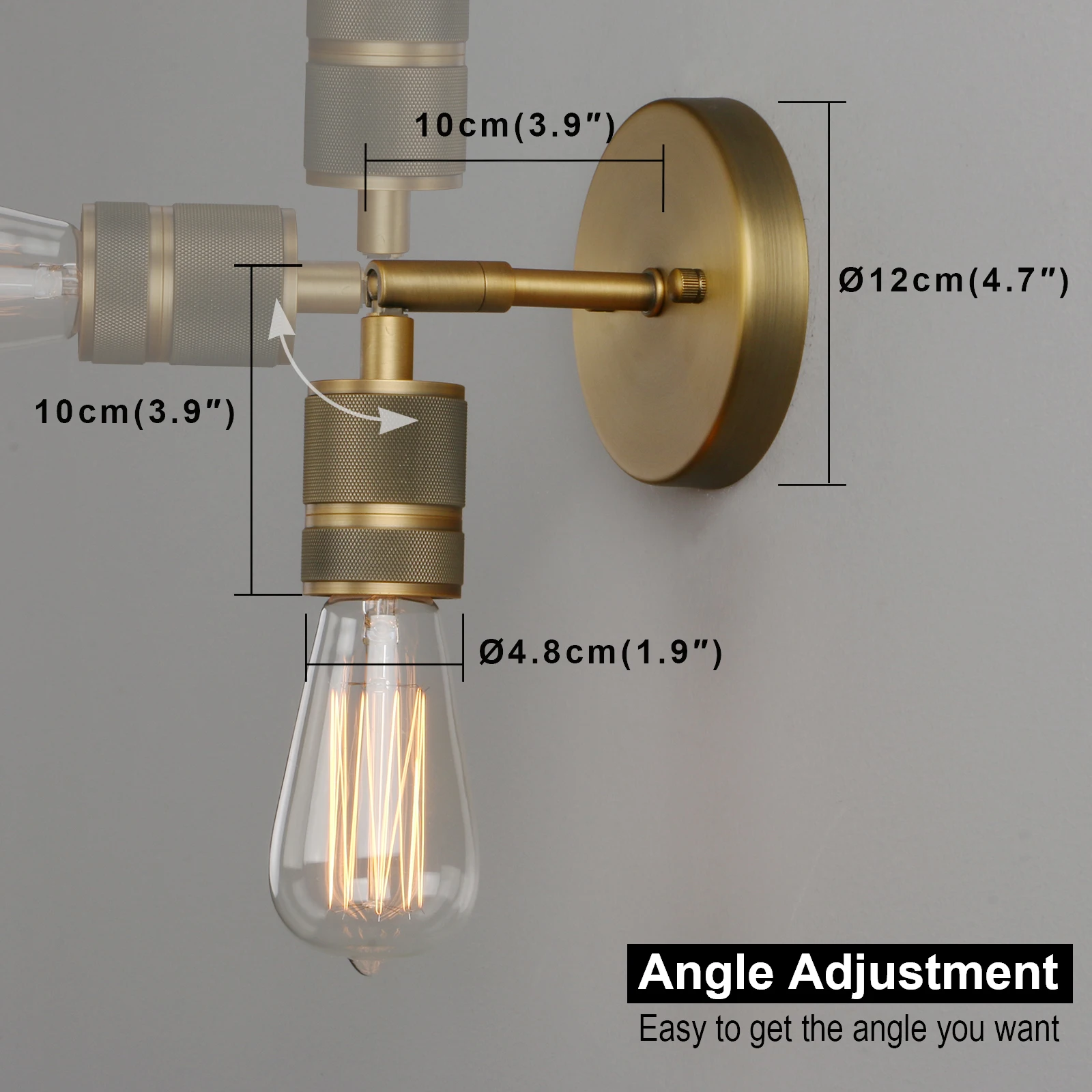 Imagem -05 - Antique Brass Finished Wall Sconce 1-luz Conjunto de Quarto Corredor Banheiro Sala de Estar