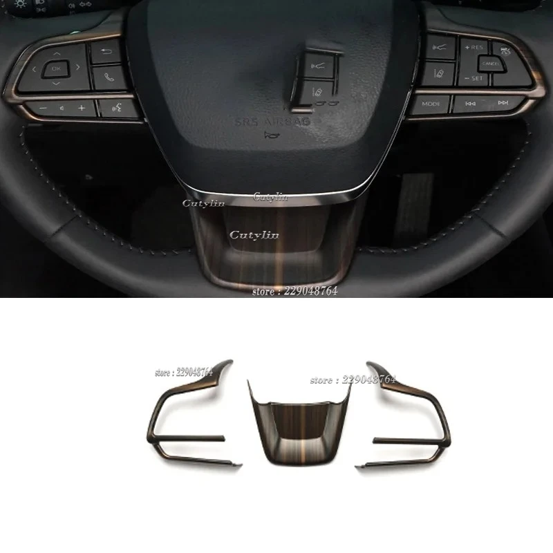For Toyota Highlander 2020 2021 2022 Car Interior Peach Wood Decoration Instrument Console Gear Water Cup Cover Air Vent Trims