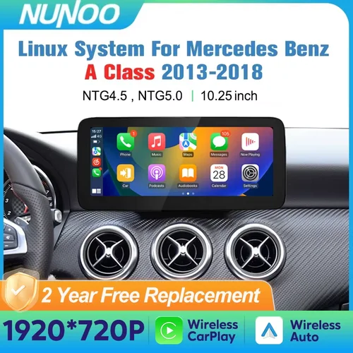Pantalla inalámbrica Carplay Android Auto para Mercedes Benz Clase A W176 A180 A200 A220 A250 A260 reproductor Multimedia Radio GPS Navi