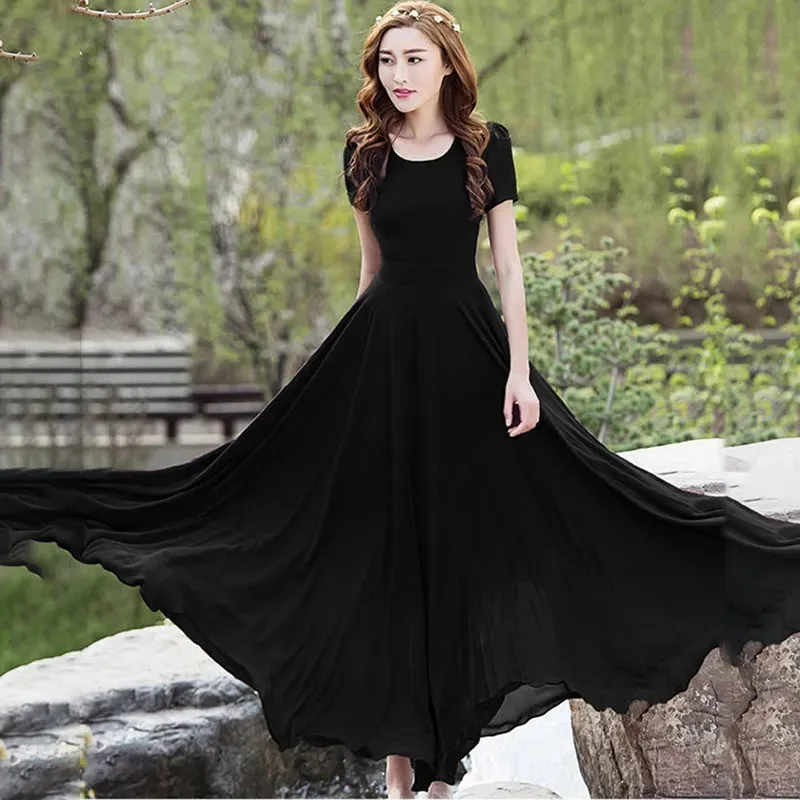 

Dresses Women 2024 Women Summer New Super Fairy Temperament Beach Dress Female Small Long Pendulum Chiffon Vestidos Feminine