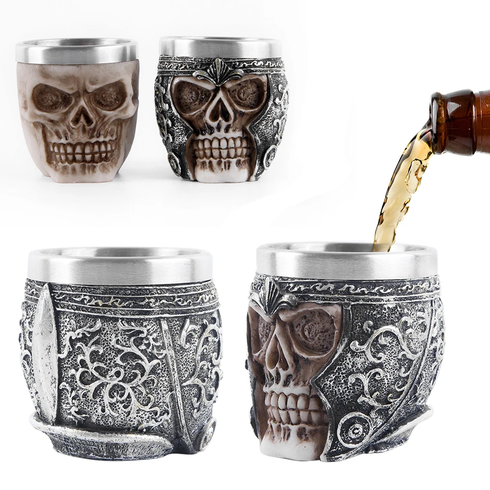 

Unique Gothic Skull Beer Glass Strong Stability Beer Gothic Drinkware Heat Resistance Vivid Pattern for Home Bar Ornament
