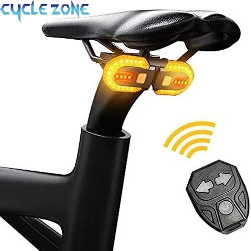 Luz trasera LED para bicicleta de montaña, lámpara inalámbrica recargable por USB, señal de giro