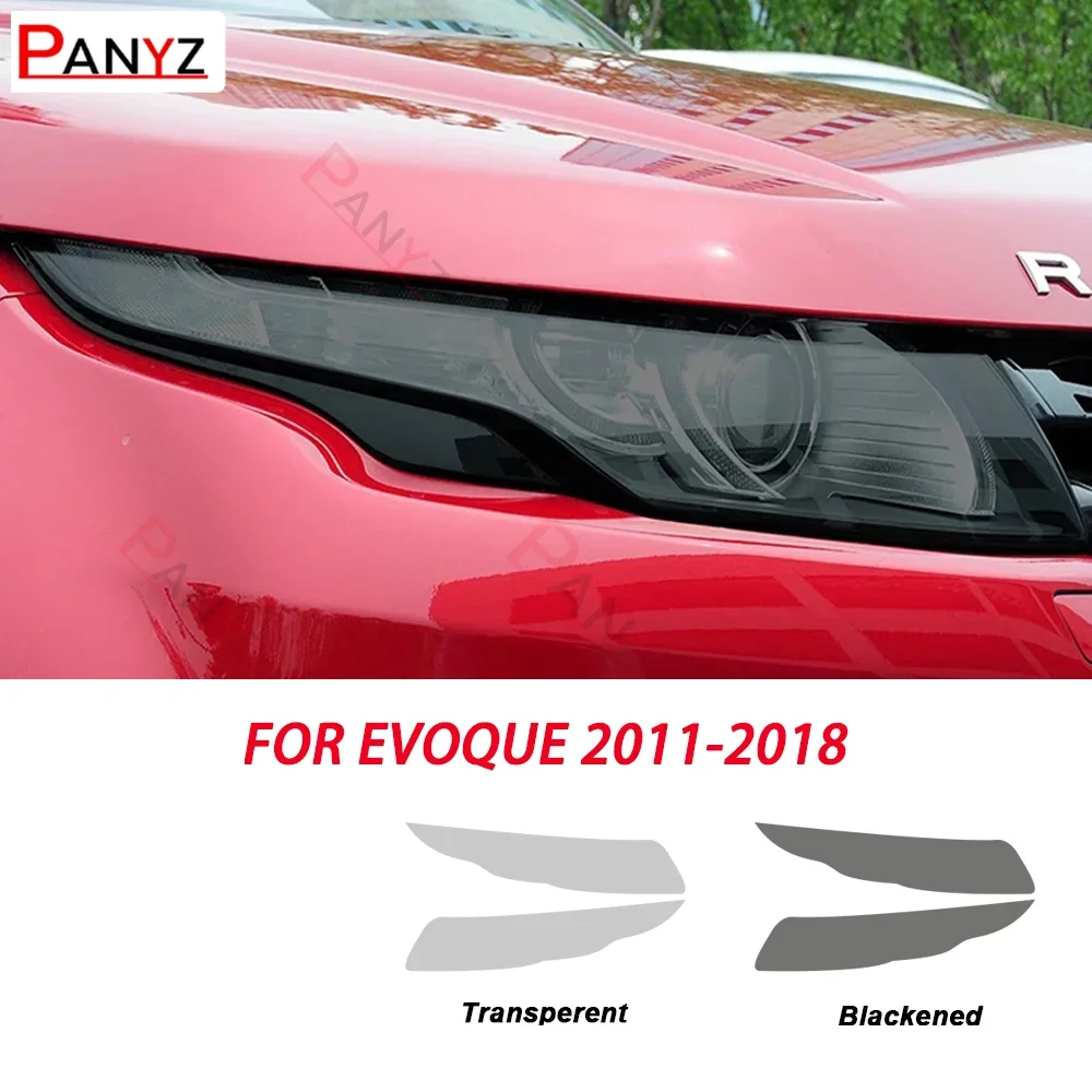 2 Stück für Range Rover Evoque L538 2011–2018, Auto-Scheinwerfer-Schutzfolie, geräuchert, schwarz, Tönung, Wrap, Vinyl, transparenter TPU-Aufkleber