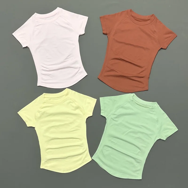 HISTELLO Women Short Sleeve Gym Workout Tops Slim Fit High Stretch Lightweight Yoga Running Fitness Casual Daily Sports Top