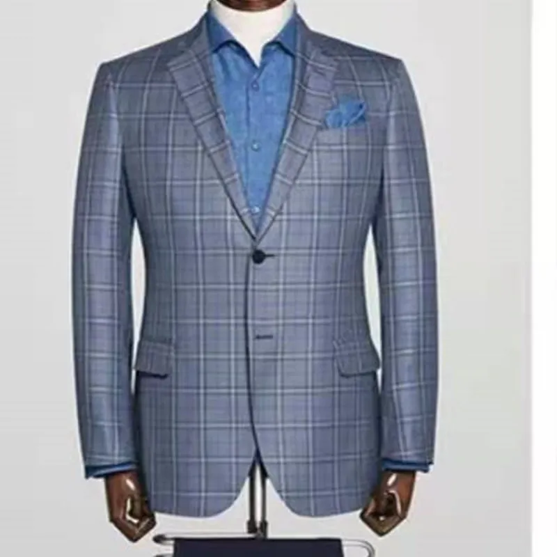 

Casual Versatile Single Piece Men's Business Suit Autumn New Style British Style Large Plaid Woolen Fabric Two Button Suit