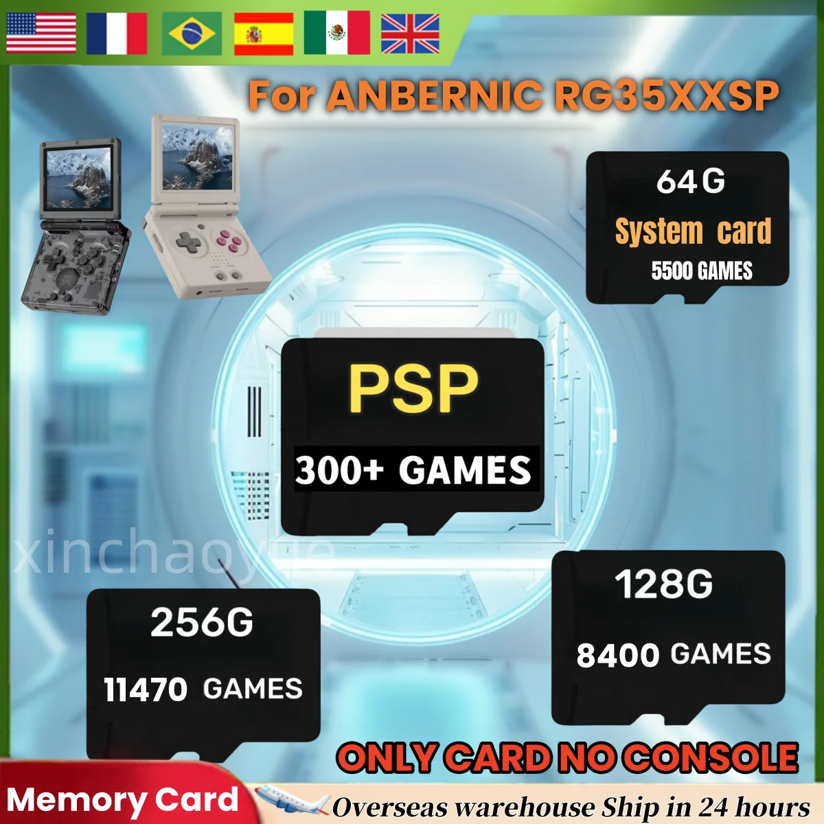 For ANBERNIC RG35XXSP TF Card Memory Card Preloaded Game 256G 300+ PSP Games Retro Handheld Game SD Card 10000+Games Boy Gift