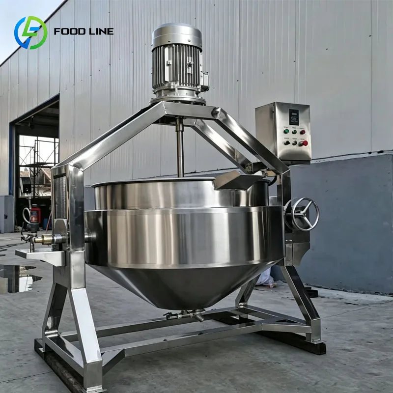 Electric Heated Tilting Kettle with Mixer for Commercial Paste Jam Sauce Cooking Customized