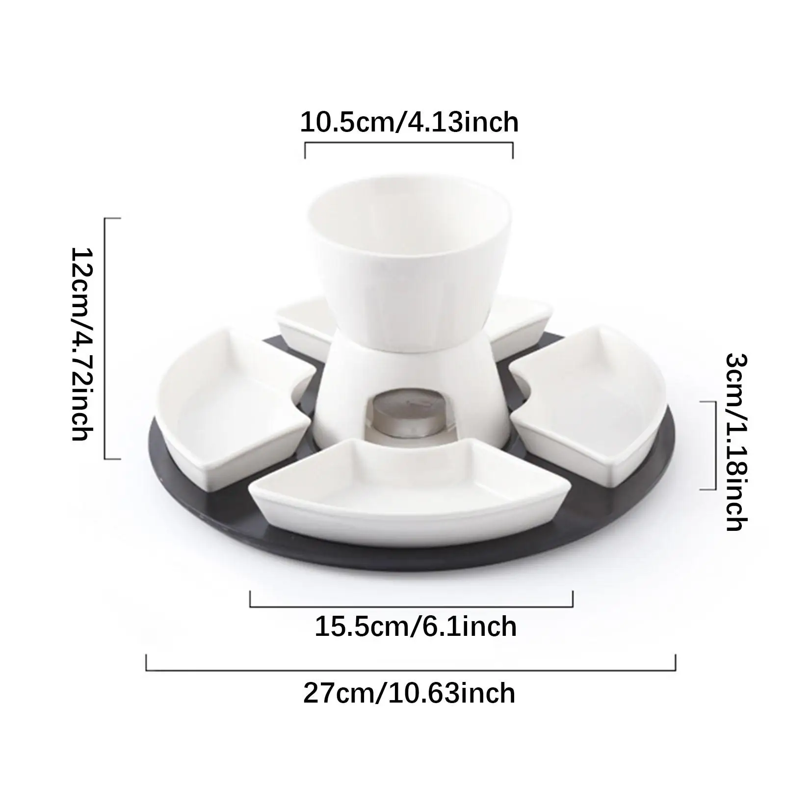 

Porcelain Butter Holder Ceramic Fondue Pot Melt Hot Pot Bowl Set with Forks for Home Dinner Parties and Gift