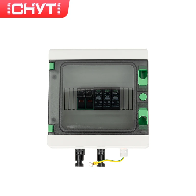 CHYT 1-in-1-out 1000V Simple Outdoor Waterproof 1 String IP65 PV Solar Surge Lightning Protection DC Fuse Combiner Box