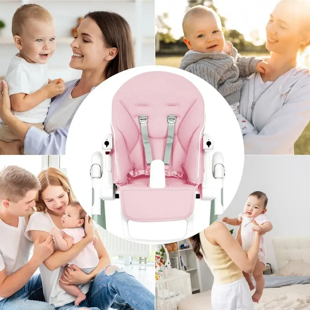 Baby PU Leather Dining Chair Cover Children Leather Cushion Baby Dining Chair Leather Cover with Padding Seat Case Accessories