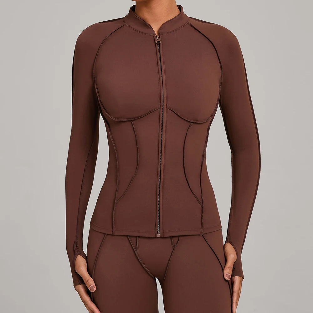 

Женский топ, спортивная куртка с длинным рукавом, рубашка для йоги, тренировочное пальто, одежда для тренировок в тренажерном зале, спортивная одежда для йоги, эластичная одежда для фитнеса с длинными рукавами