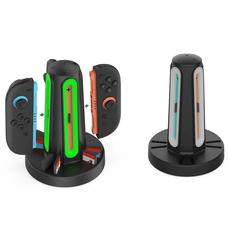 4In1 Charging Dock For Switch 2 Controller Charging Station Card Storage Base With 360° LED Indicators For NS Switch 2
