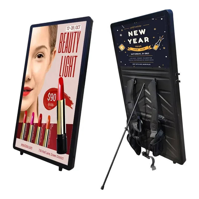 Portable Backpack Billboard Waterproof Aluminium LED & LCD Type for Outdoor Marketing for Human Walking Advertising