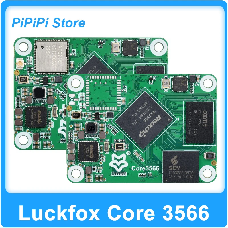 

Модуль Luckfox Core3566 с четырьмя ядрами Rockchip RK3566 Cortex-A55, 1,8 ГГц, 32 ГБ eMMC, совместимый с Raspberry Pi CM4