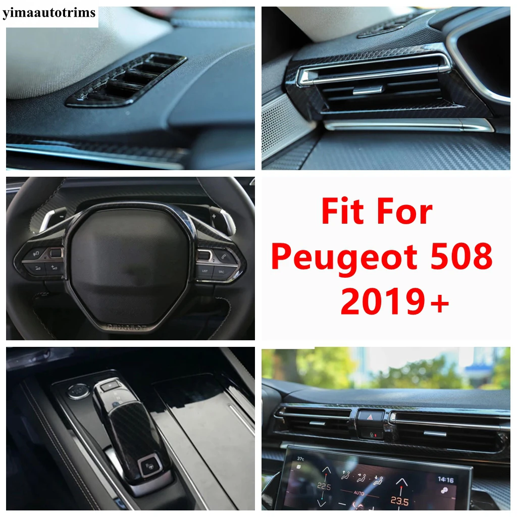 

Middle AC Air Conditioning Vent Outlet / Steering Wheel / Gear Shift Panel Cover Trim Accessories For Peugeot 508 2019 - 2022