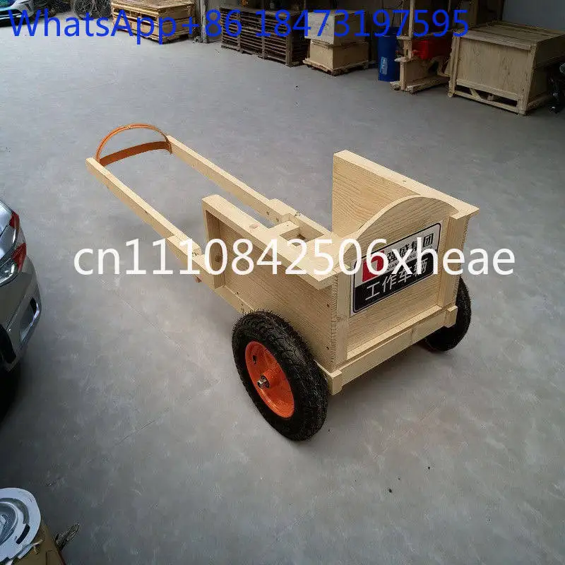Internet celebrity dog pulling  solid wood trolley to buy vegetables and get express delivery can seat people children toys