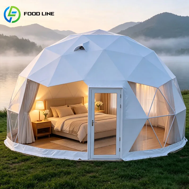Prefab Dome House Luxury Glamping Cabin Outdoor Resort Hotel Camping Villa Customized