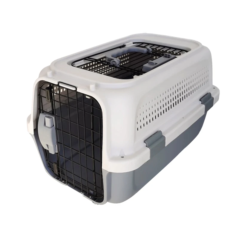 New Style Pet-friendly Two-door Carrying Box Cat Dog Outdoor Travel Cage With 360 Degree Ventilation Window