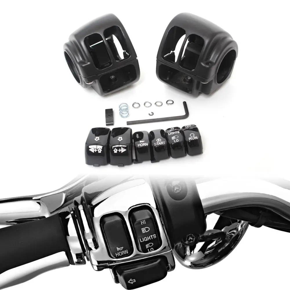 

Switch Housings Cover And Cap Buttons Fits For Harley Dyna Softail Sportster Xl Touring Vrsc V-Rod Super Glide Fxr/234 1996-2017