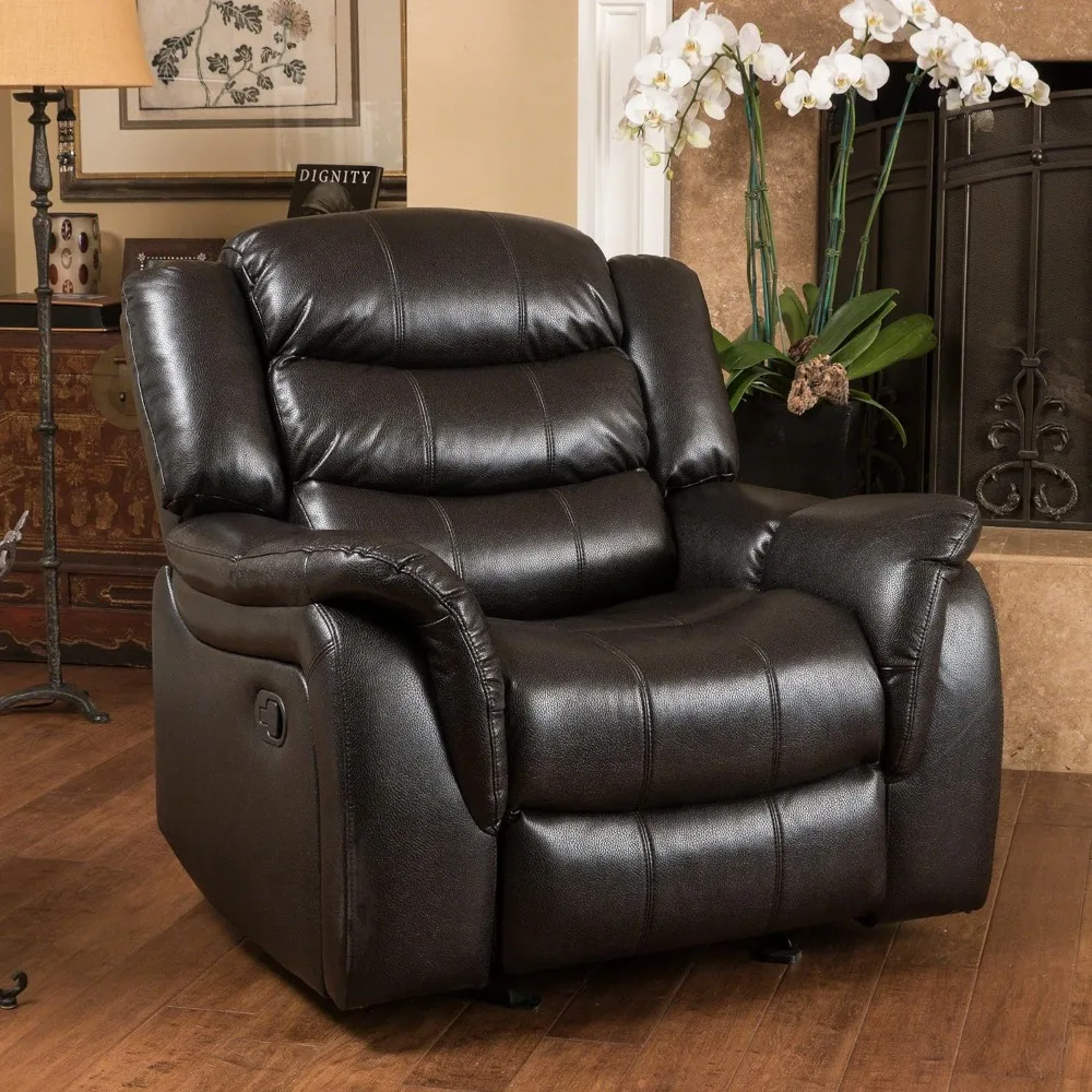 

Great Deal Furniture Merit Black Leather Recliner/Glider Chair Freight Free Sunbeds Furnitures Reclining Relaxing Chair Bed Sofa