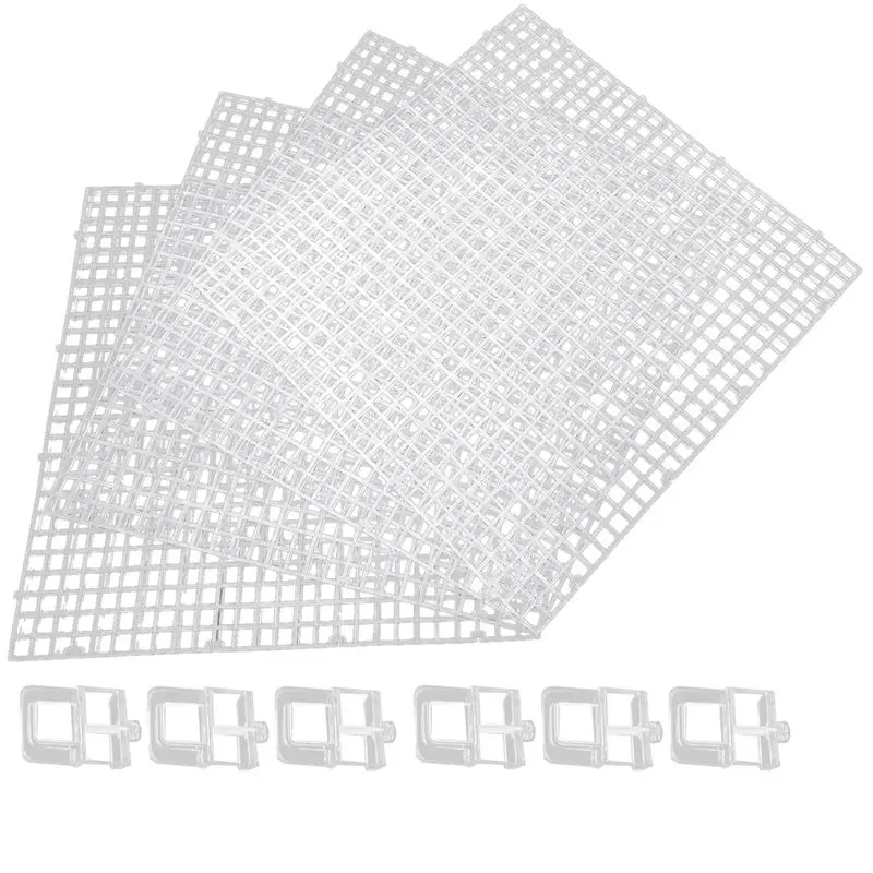 ABGG-4 Aquarium Lid Hood Fish Tank Top Cover Terrarium Lid Plastic Grid Panel Egg Crate Grate 6 Aquarium Cover Board Clip