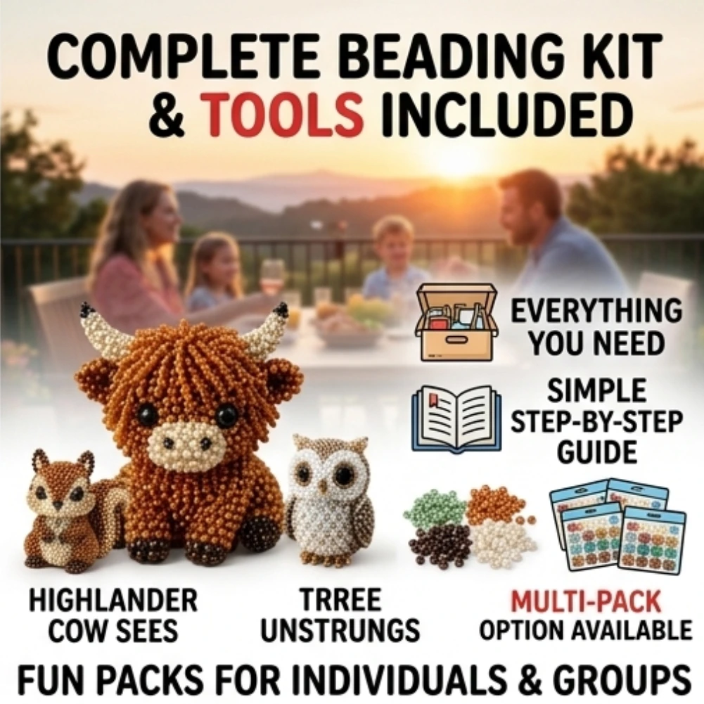 Komplettes DIY 3D Tier-Perlen-Bastelset Handgefertigtes Miniatur-Perlenset mit Anleitung für Erwachsene und Jugendliche Kreatives Entspannungs-Geschenk ABS-Set