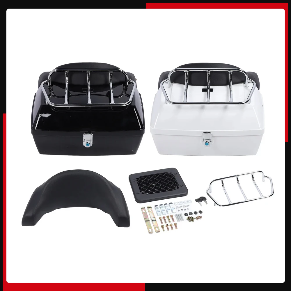48L Waterproof Motorcycle Rear Box, Sturdy Anti-theft Storage Case for Helmet