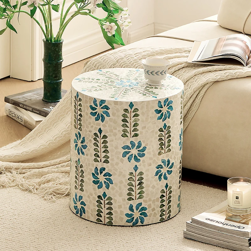 Creative Shell Tea Table,Shell Art Decorative Coffee Table,Living Room Sofa Side Table,Bedroom Nightstand,Furniture,Storage Desk