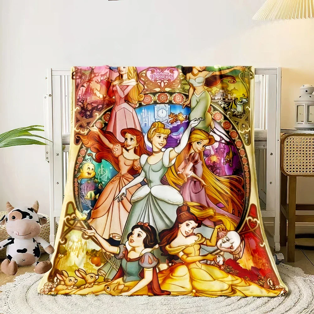 1 PC Princess Collection blanket - Lightweight Flannel Throw for sofas, travel, camping, living rooms, offices, chairs and beds.