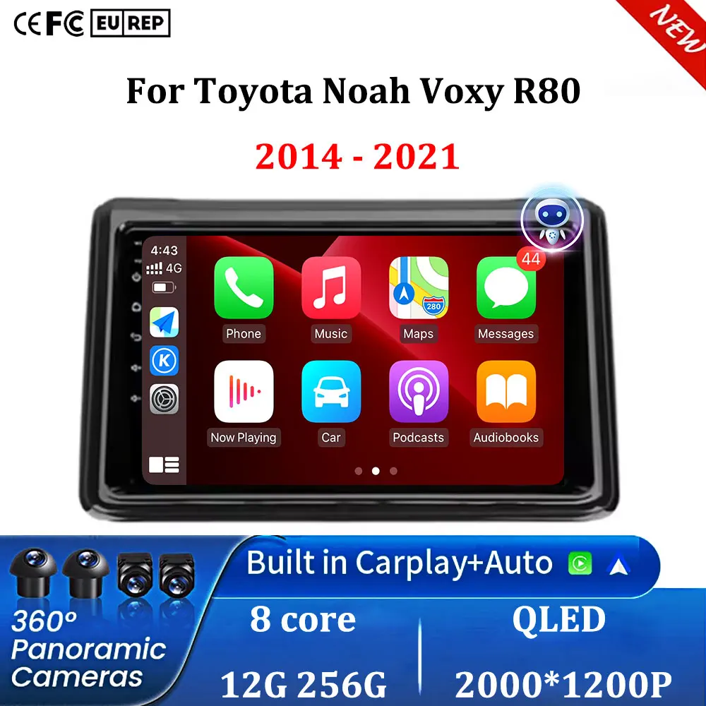 

Android 16 Car Radio Multimedia Player Navigation Stereo GPS Auto Head Unit 2 Din DSP For Toyota Noah Voxy R80 2014 - 2021