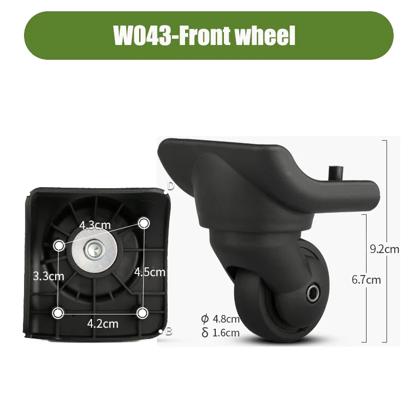 For W043 Silent Luggage Wheels Non-slip and Wear-Resistant Suitable For Standard-sized Suitcases Impact-Resistant Swivel Wheels