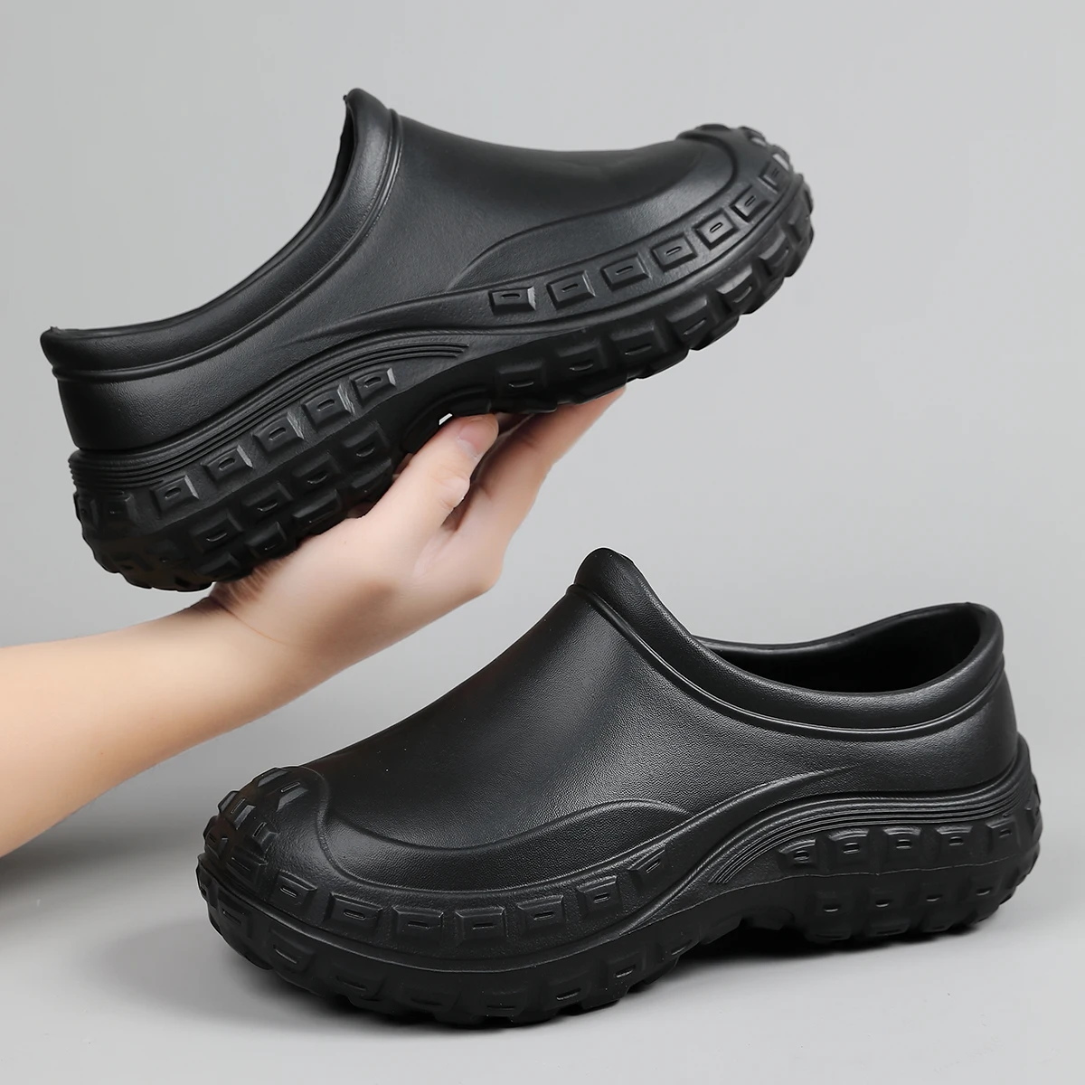 Kitchen Chef Shoes 2026 Summer Anti-Slip Food Work Labor Protection Shoes Waterproof Oil-Resistant Thick Bottom Wear-Resistant