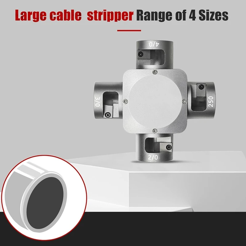 U21051 Large Cable Stripper 2/0-250 , Effectively Removes Insulation From MTW/THHN/THWN-2 Cables, Steel Large Cable