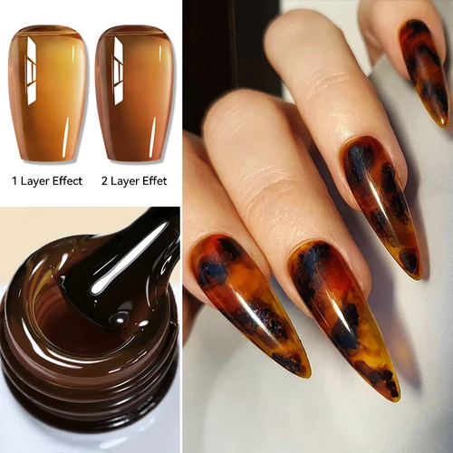 BORN PRETTY-esmalte de uñas de Gel de leopardo, 10ml, gelatina desnuda, translúcido, manicura de otoño, barniz de salón semipermanente UV