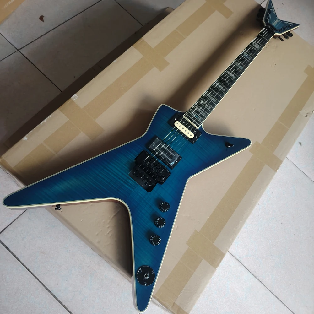 

WA SHBURN DIDN'T ME blue flame maple top electric guitar in stock, requires more detailed pictures to contact,quick delivery,