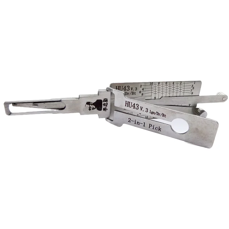 Original Lishi HU43 V.3 2 in 1 Lock Pick Decoder Ignition Car Door Opener for Old Opel Models Vertical Milling view 3