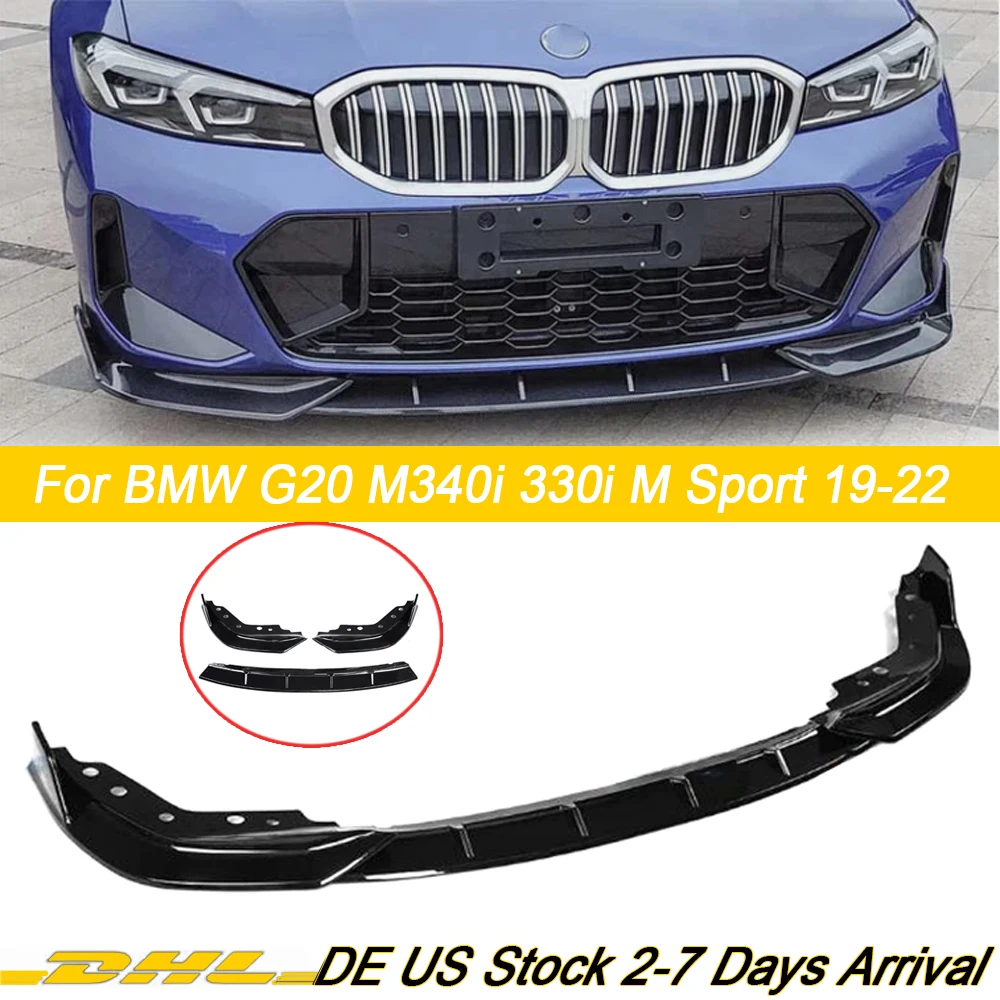 

Передний бампер в стиле GT для BMW BMW 3 серии G20 G21 G28 M340i 330i 330e M Sport 2019-2022, комплект кузова с диффузором, глянцевый черный
