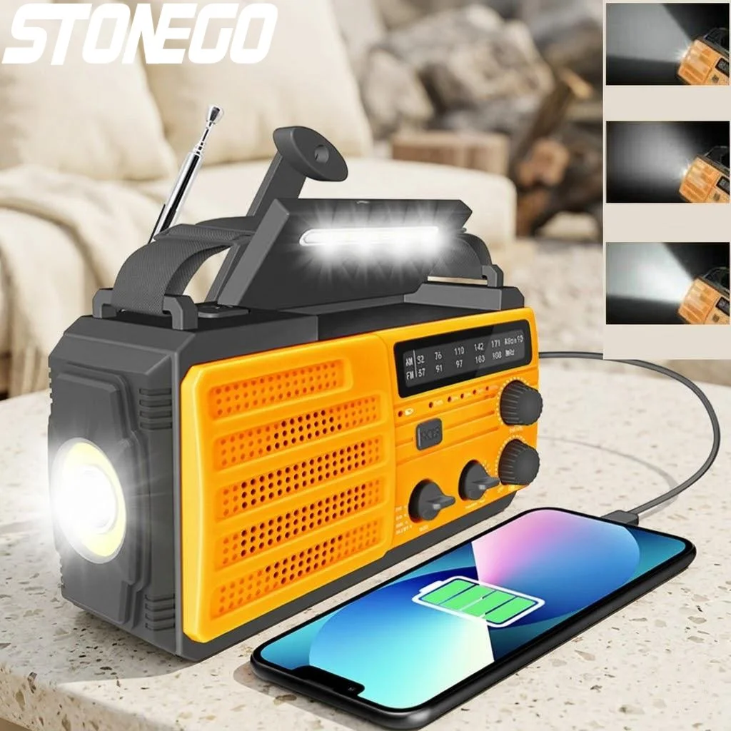 

Rechargeable LED Hand Crank Flashlight Emergency Multi-Function Reading Light for Safety Self Defense Disaster Preparedness