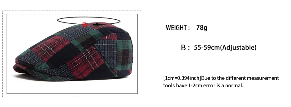 Neue Y2K Patchwork-Baskenmütze mit großem Karomuster, lässige Retro-Flatcap für Damen und Herren, modische Vintage-Hip-Hop-Newsboy-Mütze für Frühling und Herbst, Unisex – Detail 3