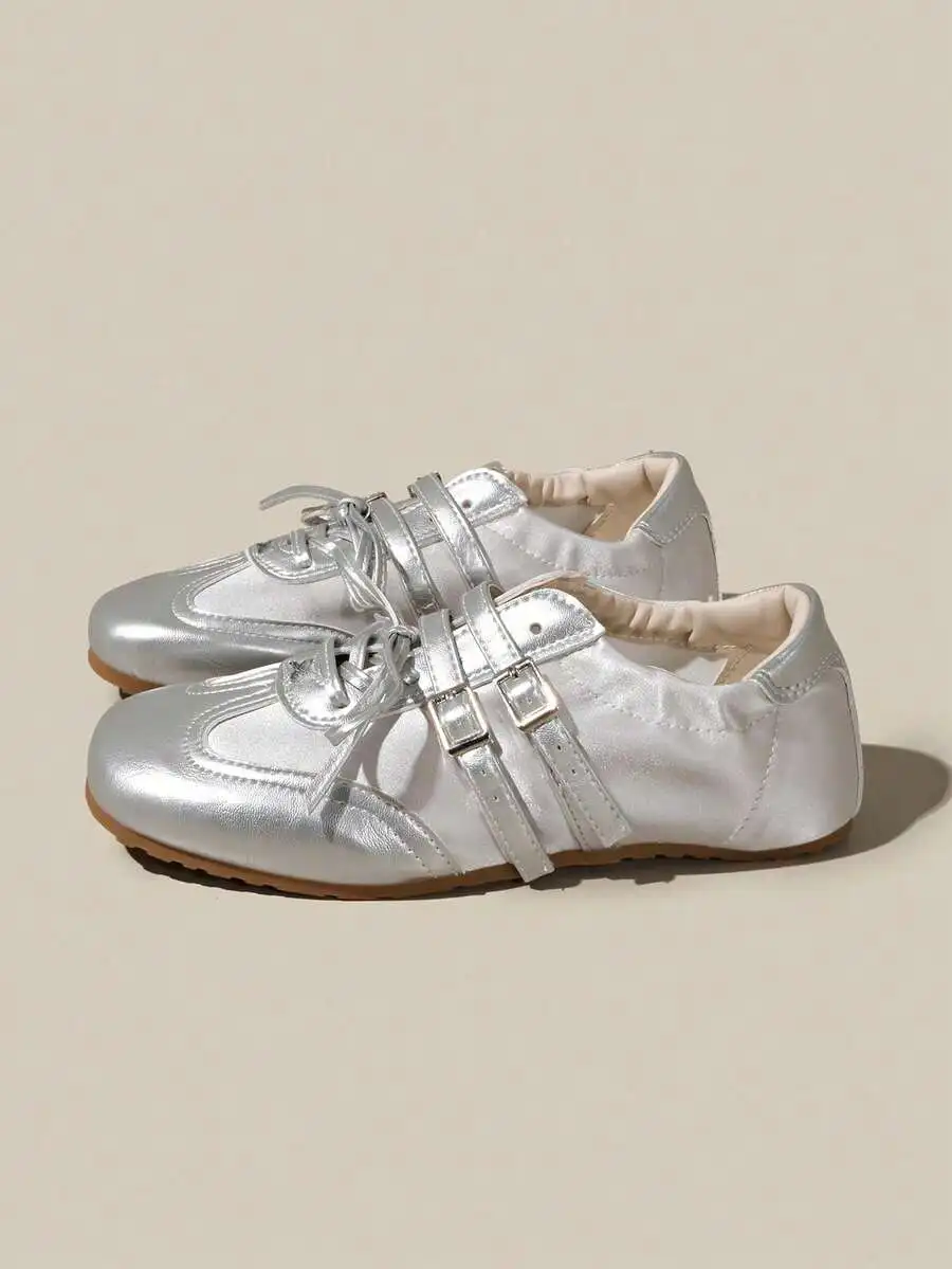 

2025 Spring Retro Red Versatile Hook And Loop Mary Jane Shoes, Women Casual Round Toe Flat Leather Shoes,Ballet Flats