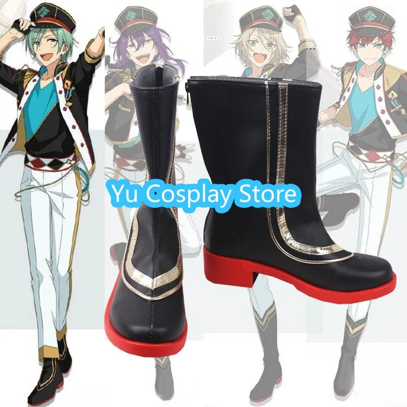 Amagi Hiiro Ayase Mayoi Cosplay Shoes Game Ensemble Stars ALKALOID Cosplay Prop PU Shoes Halloween Carnival Boots Custom Made