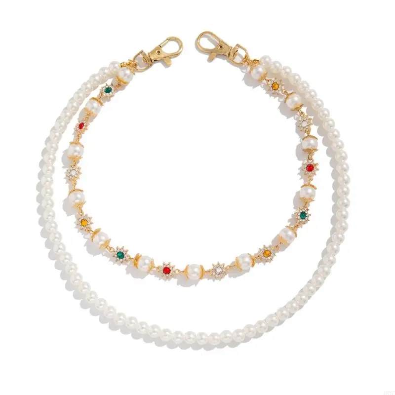 15YC Youthful Pearls and Flower Rhinestones Chain Accessory for Trendsetters
