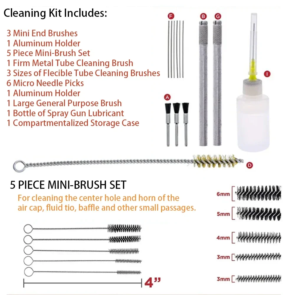 23/27 Piece Professional Spray Gun Cleaning Brush Set, Paint Gun Cleaning Kit, Cleaning Tools, Paint brush To Clean Oil Stains